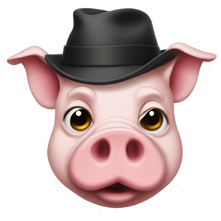 Gangster pig emoji