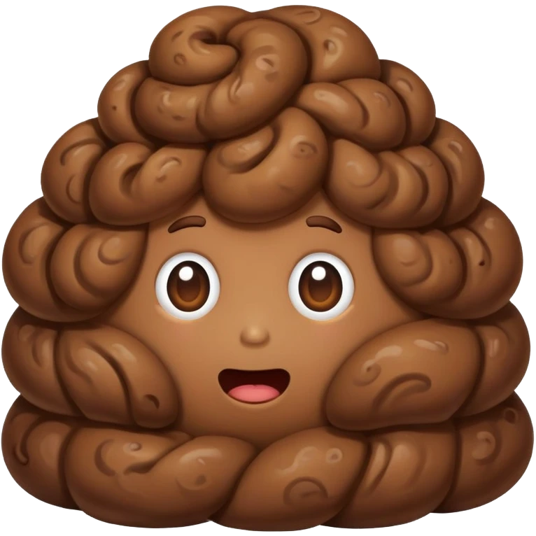 Poop with curly hair  emoji