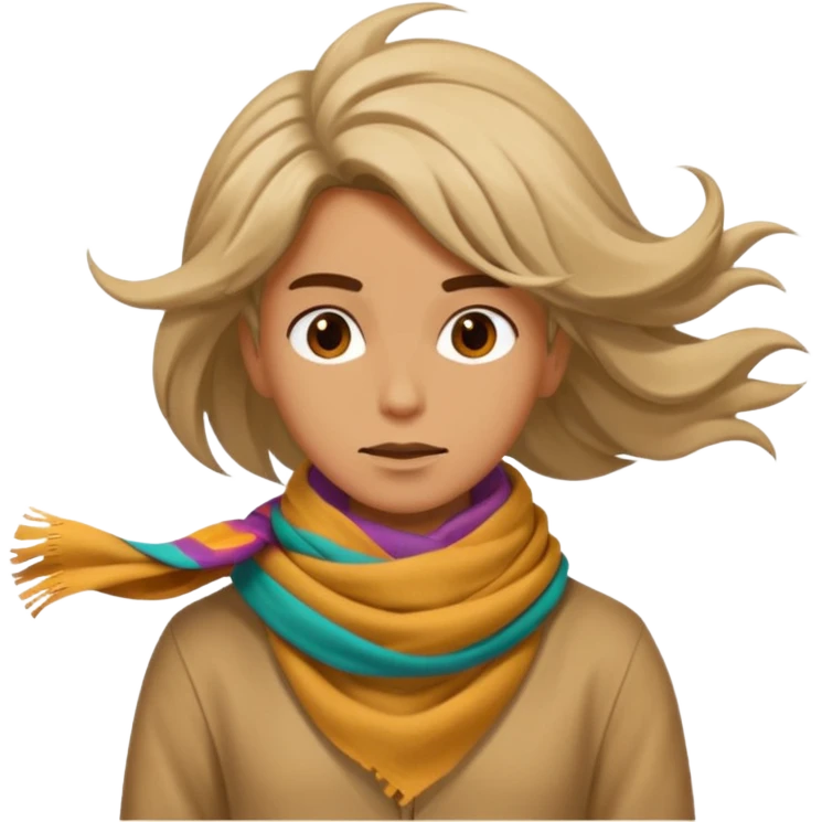 person living in desert just face, hair showing, eccentric  emoji