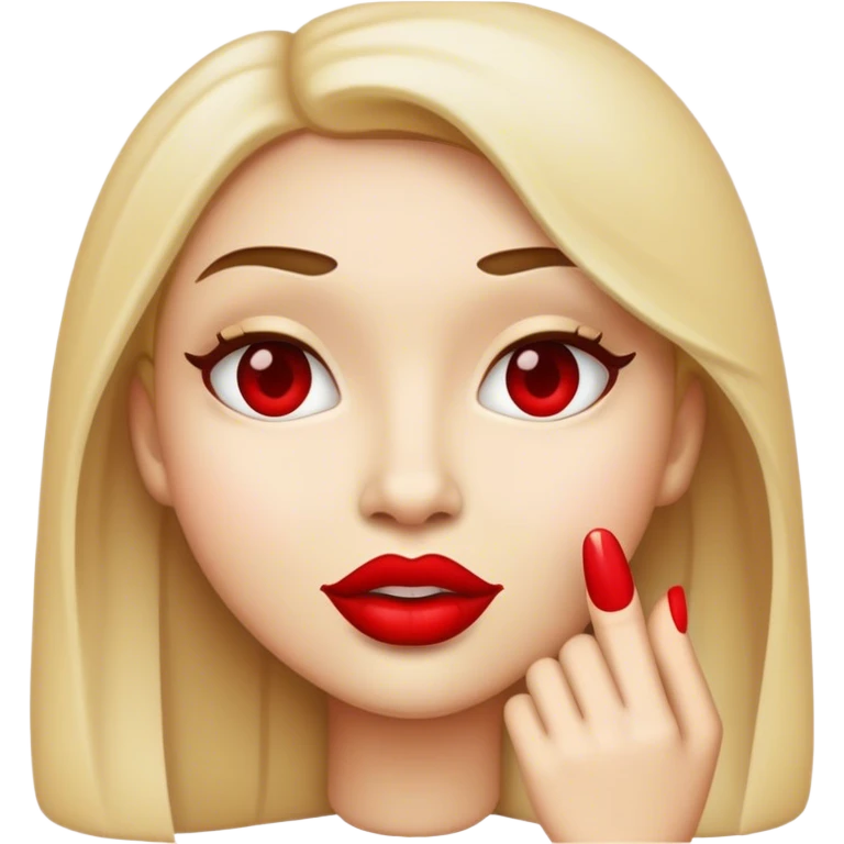 Sneaky emoji with lipstick emoji