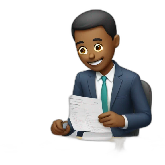 someone doing a tax return emoji