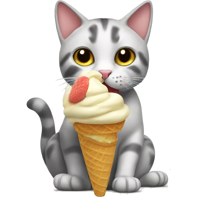 Cat eating icecream  emoji