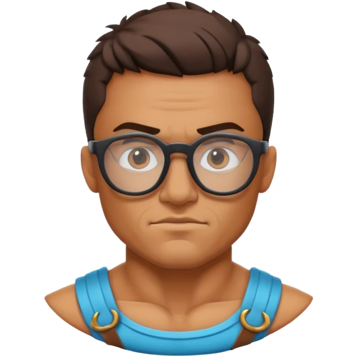 gladiator with round nerd glasses emoji