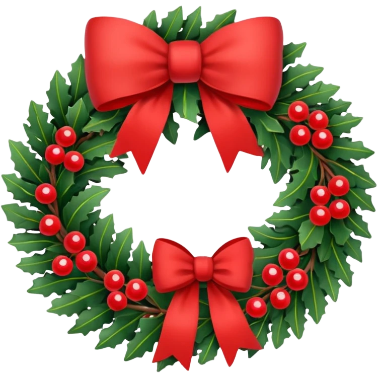 Christmas wreath emoji