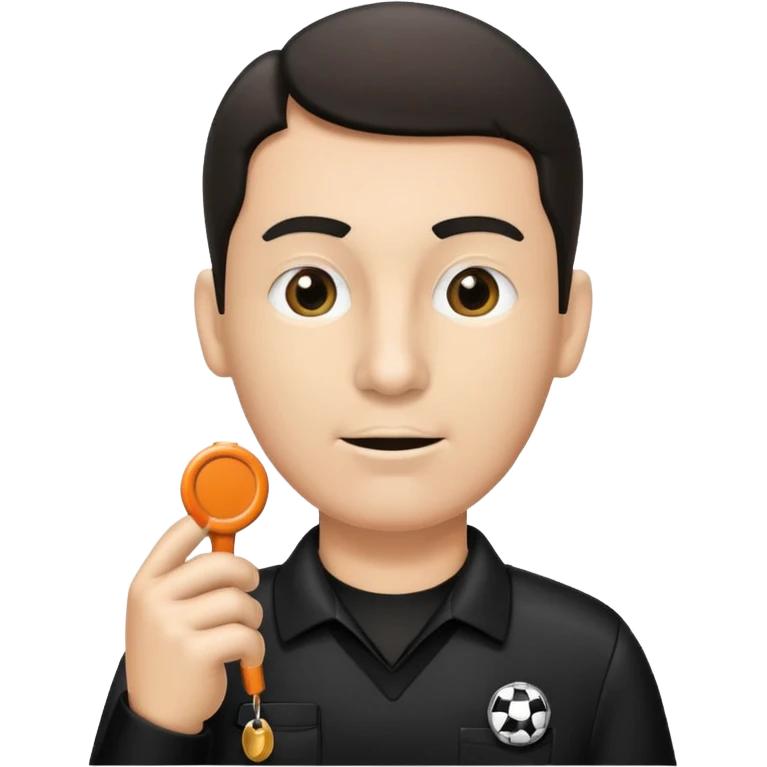 Referee, hold the whistle, black cloth emoji