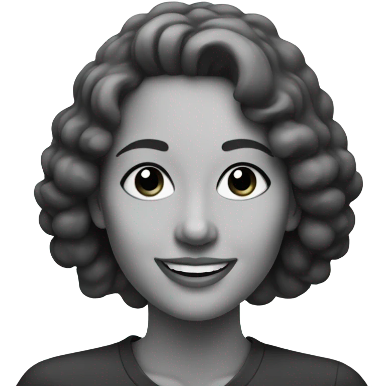 monochrome portrait of smiling woman emoji