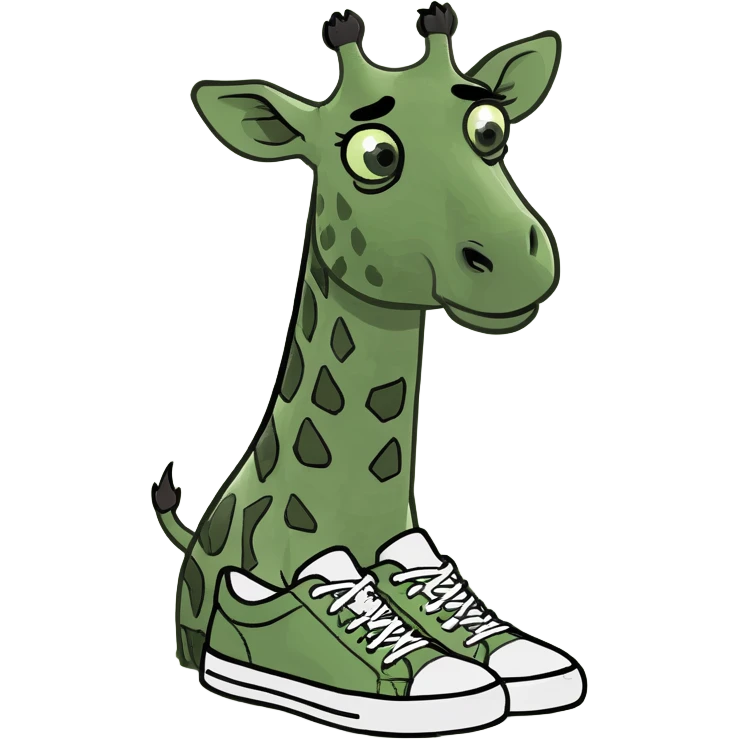 giraffe in fridge with sneakers on emoji