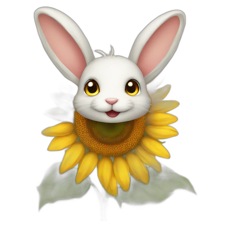 Bunny as a sunflower emoji