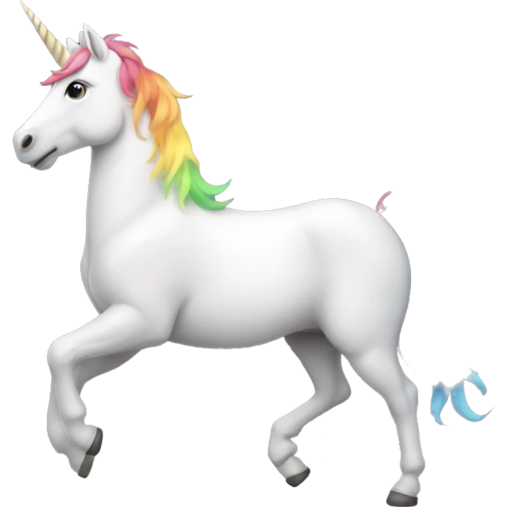 unicorn with rainbows and hear emoji