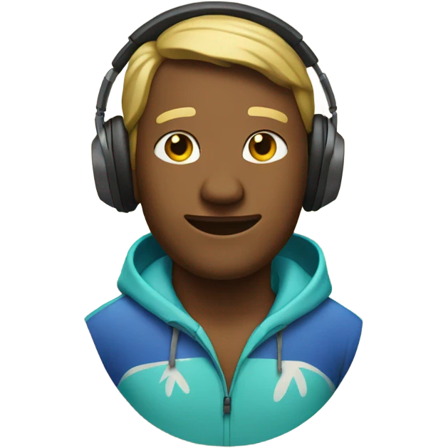 surfer with headphones on emoji