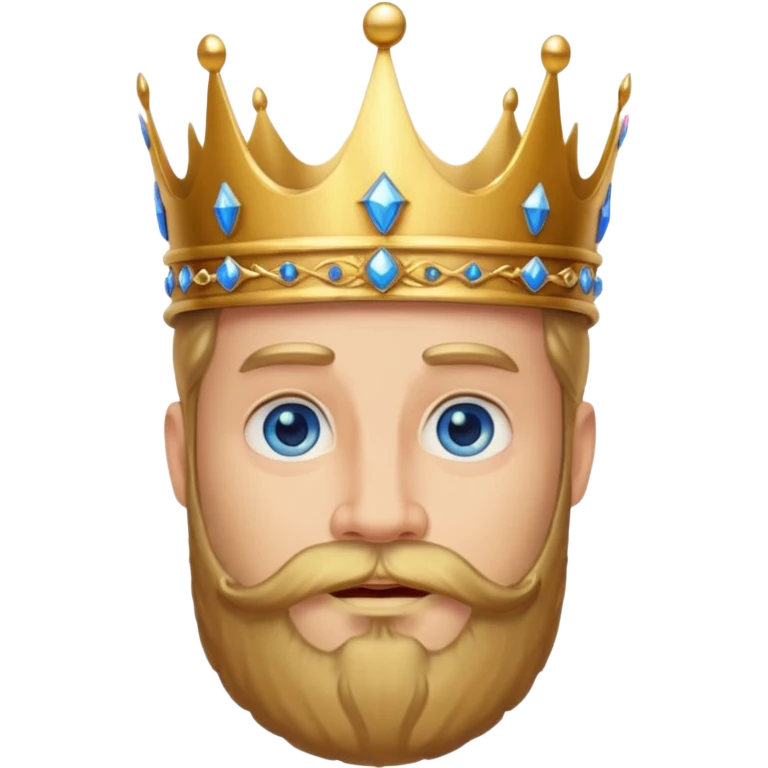 Bearded King, King with golden beard and ornate crown. emoji