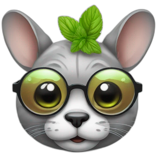 sick chincilla with glasses and mojito emoji