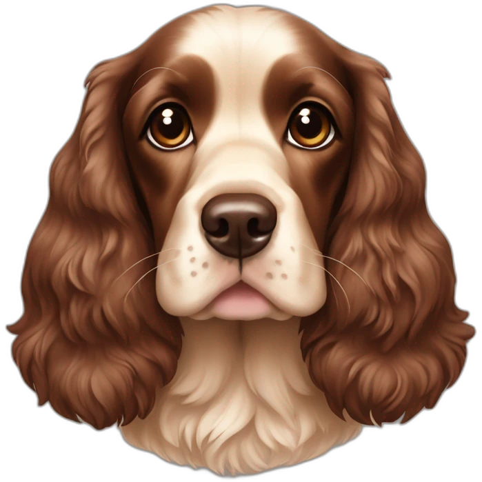 Cocker spaniel English chocolate & tan emoji