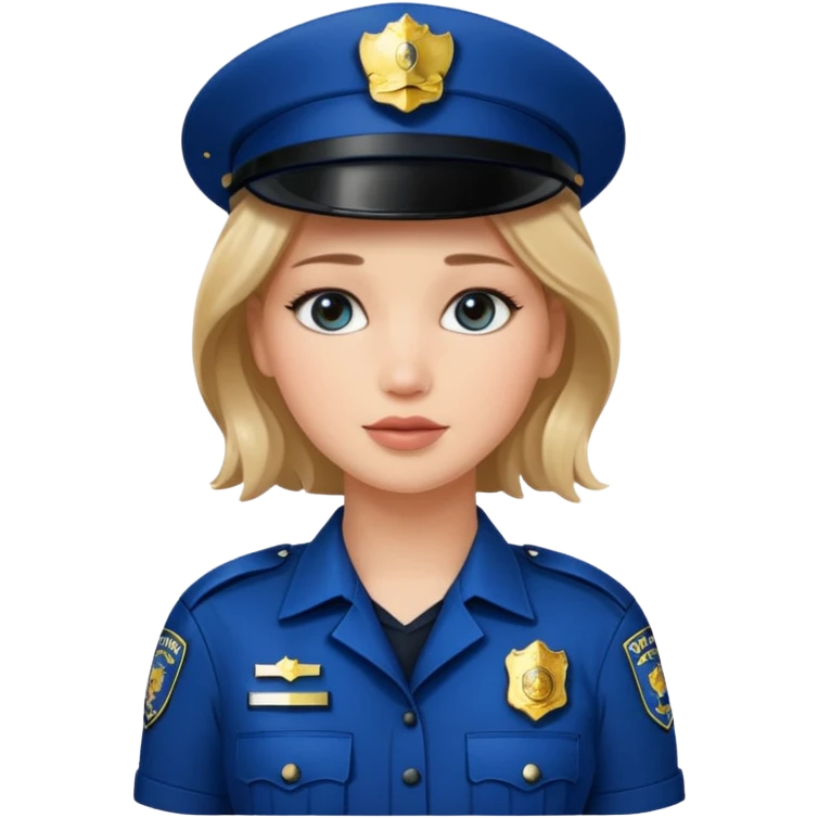 Jennifer Lawrence, in a police uniform emoji
