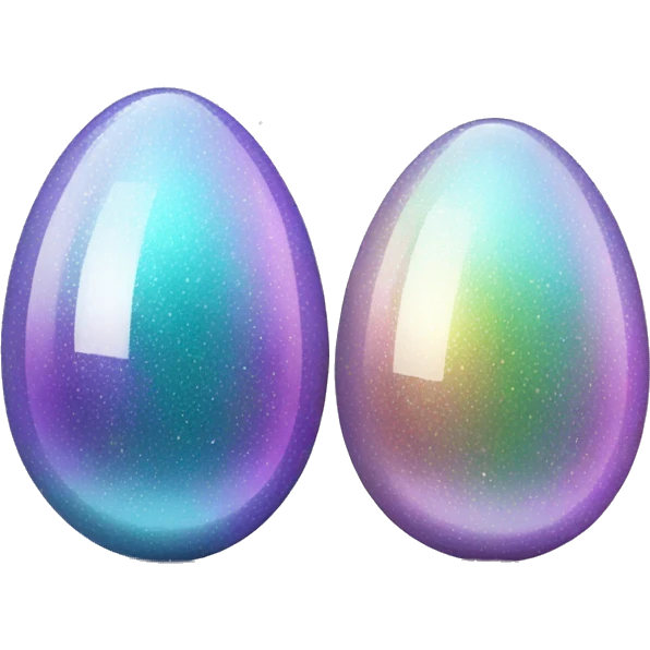 Sparkly glossy Pastel iridescent glass egg emoji