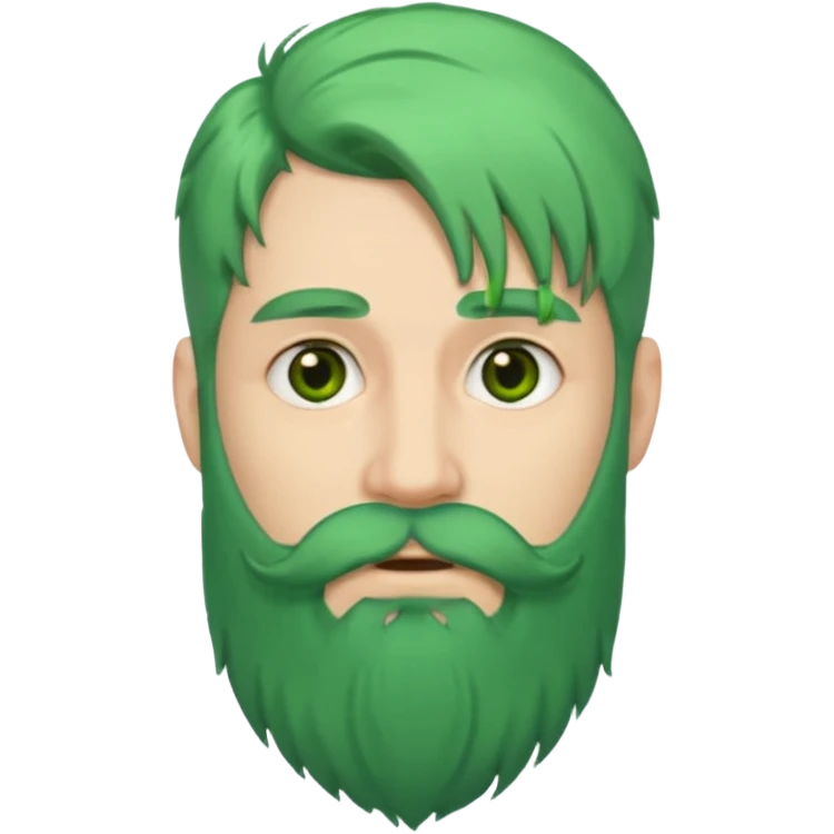 green long hair and beard man emoji