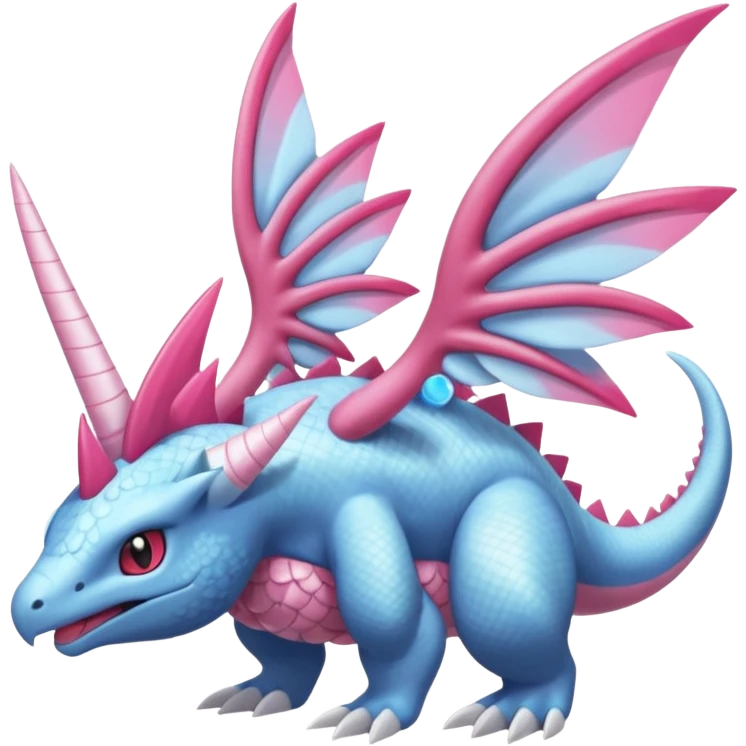 Finned scaly furry maned Diancie-Palkia-Amaura-Aurorus-Salamence-aesthetic-fusion emoji