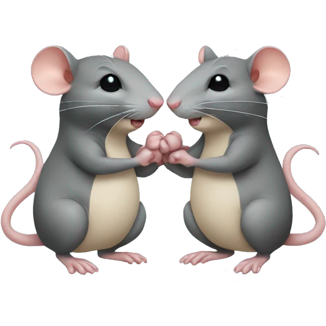 Rats holding hands emoji