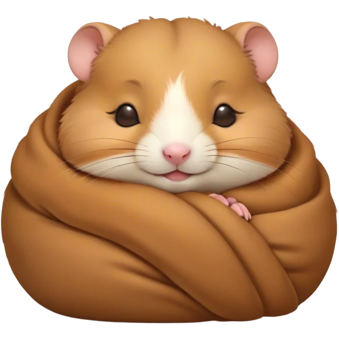Meme-Worthy Cute Sleeping Brown Hamster Portrait Emoji, Head resting peacefully with a contented smile, showcasing a delightfully compact build and a luxuriously soft rich brown coat, eyes shut in a serene nap, Simplified yet hilariously adorable features, highly detailed, glowing with a soft, drowsy light, high shine, relaxed and utterly lovable, stylized with an air of playful laziness, bright and heartwarming, soft glowing outline, capturing the essence of a comically sleepy hamster, so meme-worthy it feels like it could instantly become the next viral sensation of adorable slumber! emoji