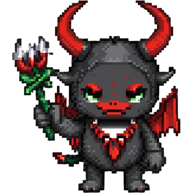 devil character saying thank you emoji