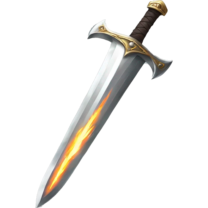 Sword with silver flames  emoji