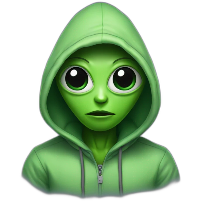 alien with a hoodie emoji