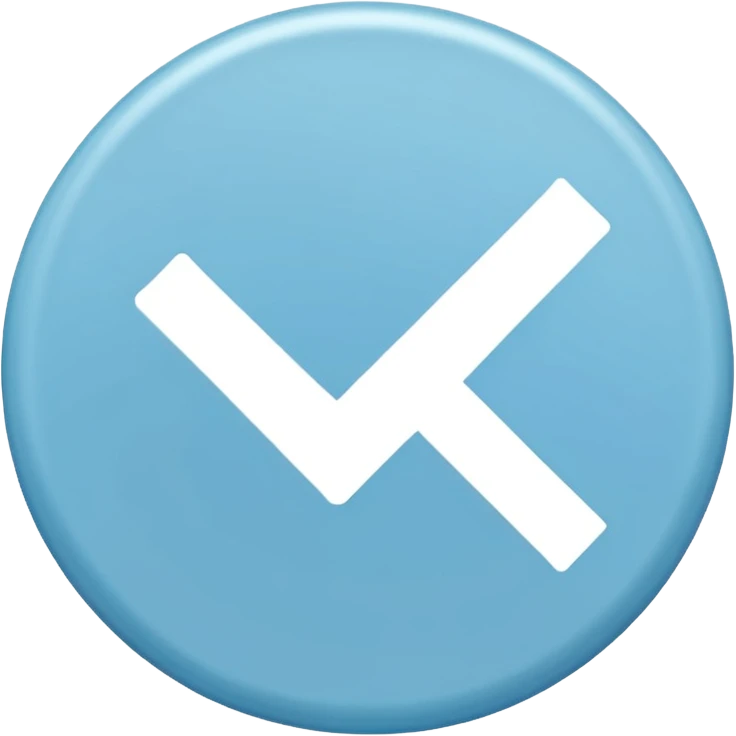 light blue circle  with white check mark in the middle  emoji