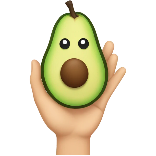 avocado with hands up emoji