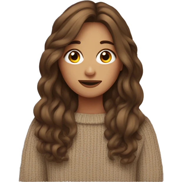 brown haired girl with an oversized jumper  emoji