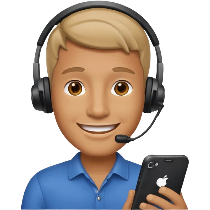 Man doing facetime emoji