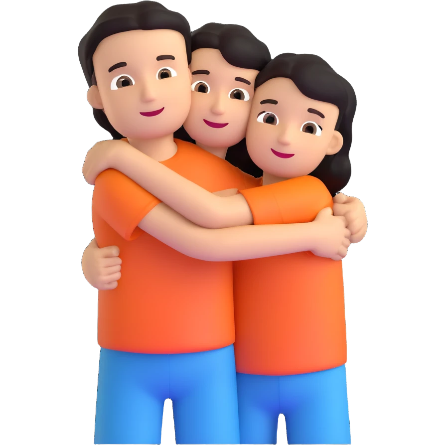 two friends hugging emoji