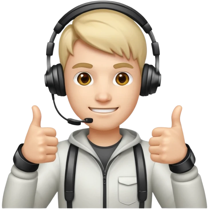 Gamer mit einem Daumen hoch ￼ emoji