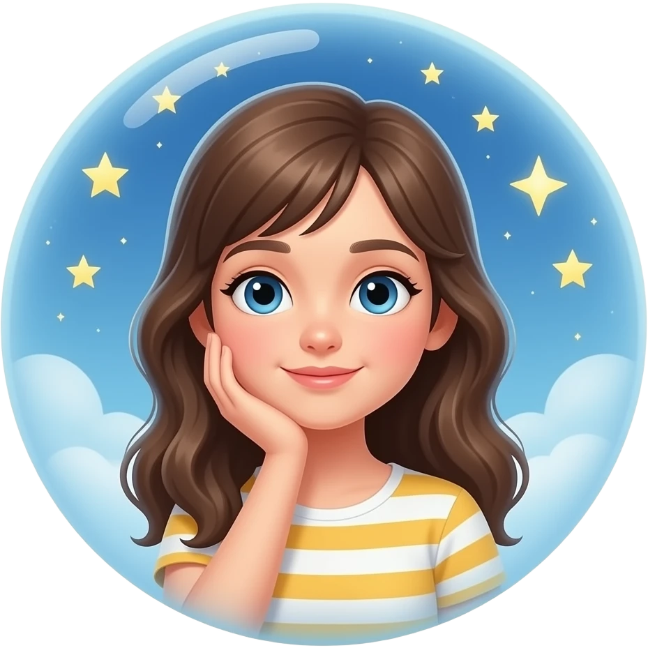 Girl thinking of her boyfriend in dream emoji