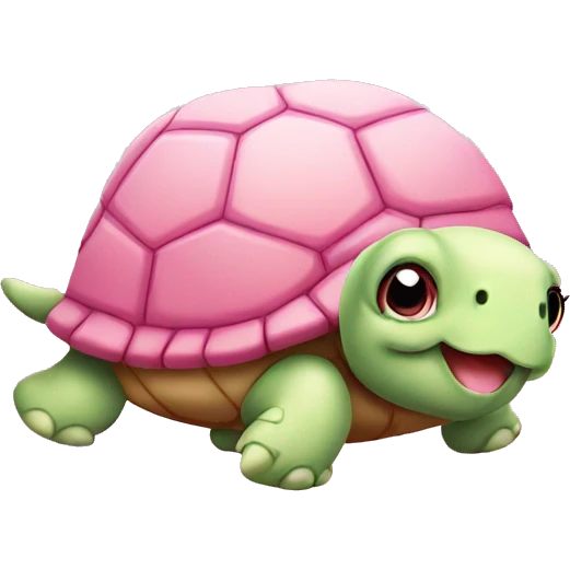 Pink turtle cute emoji