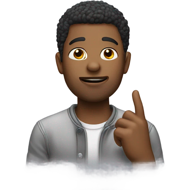 Guy with his pinky finger on his lip emoji