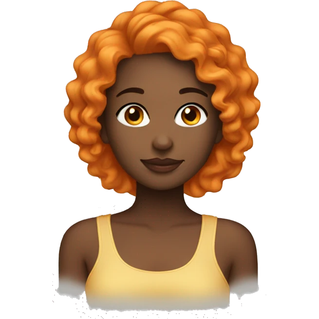 girl curvy hair orange emoji