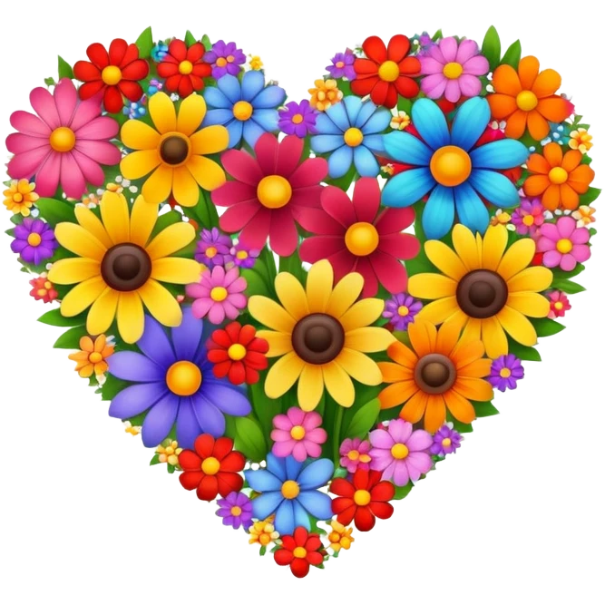 heart made of flowers emoji