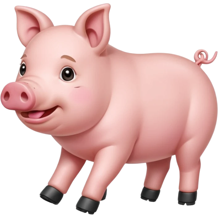 cochon bien rose avec chaussures de marche emoji