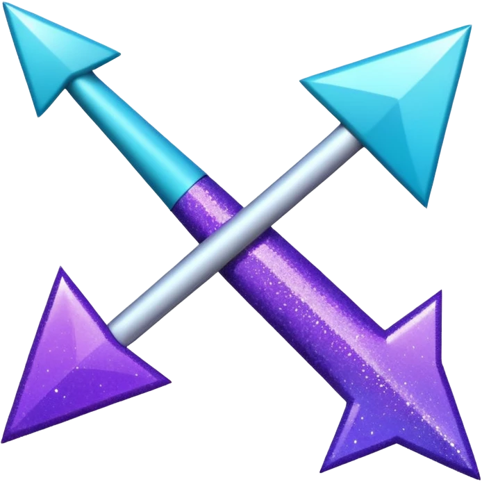 flecha para esquerda glitter roxo e ciano emoji