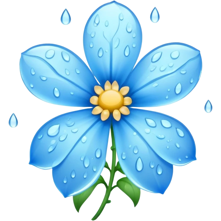 rain with light blue flowers  emoji