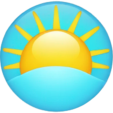 half sun (light, light blue background) emoji