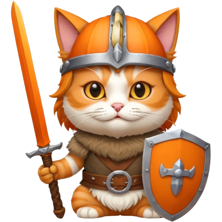 cat with viking helmet and sword emoji