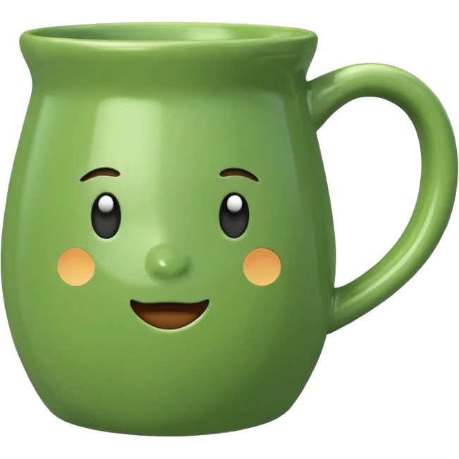 green mug with no face emoji