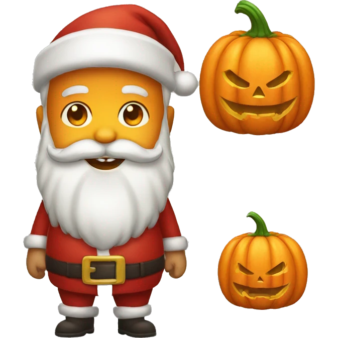 santa claus with a halloween pumpkin  emoji