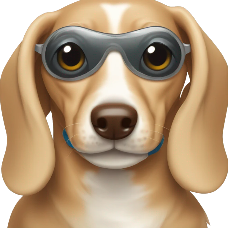 mini cream dachshund with an eyepatch emoji