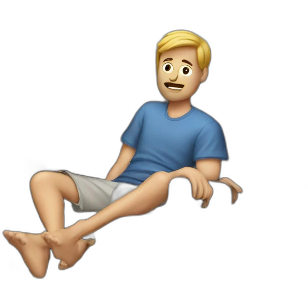 lazy guy in a tv emoji