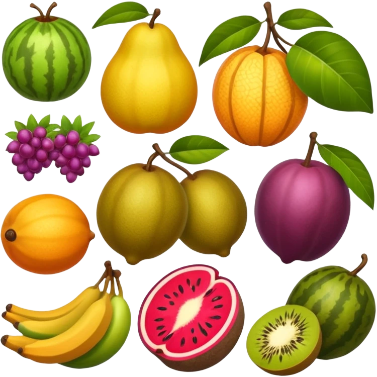 Full Tropical exotic fruits together emoji