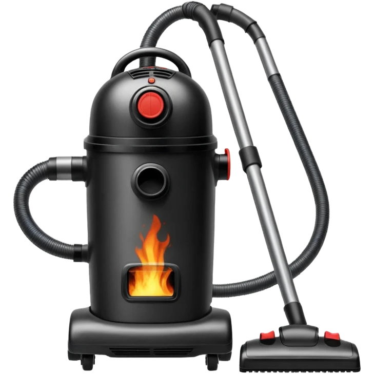charred burning vacuum cleaner emoji