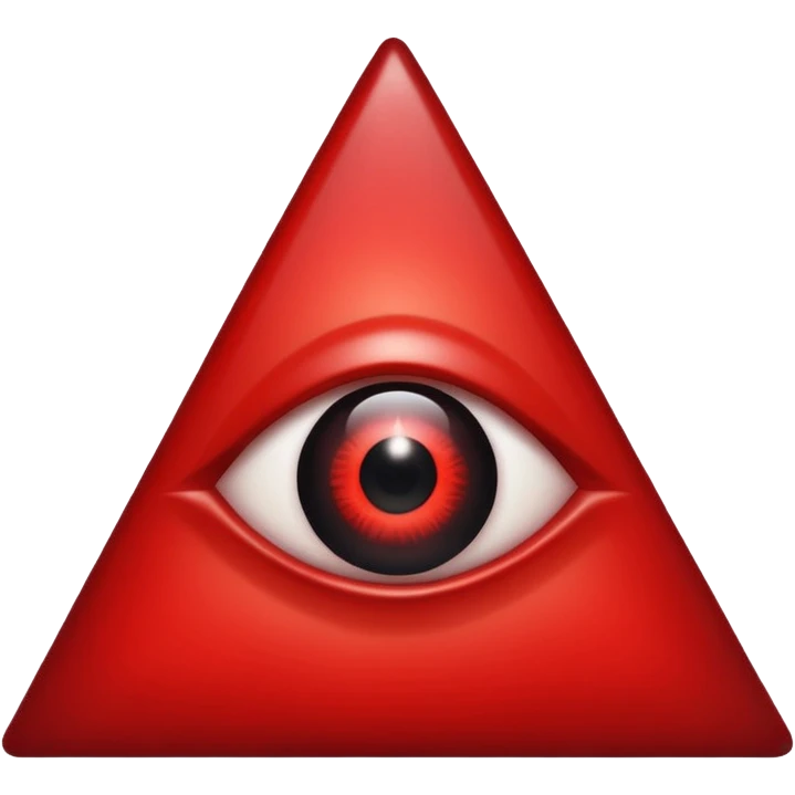 A blood-red triangle with a glowing eye inside, symbol of FOE emoji
