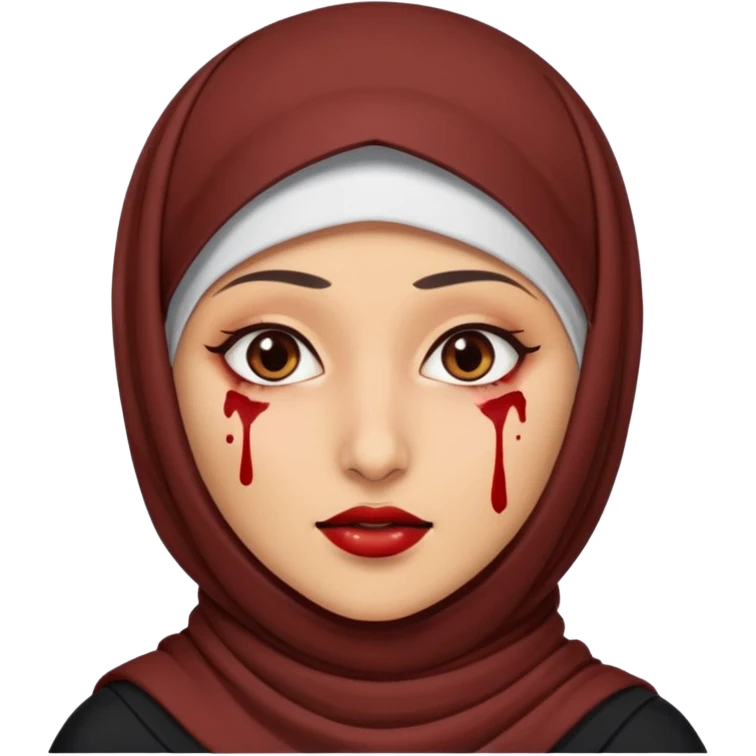 Lady with hijab with blood on her face  emoji